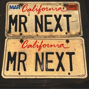 MATCHING SET! VTG California License Plates (2) “MR NEXT”
